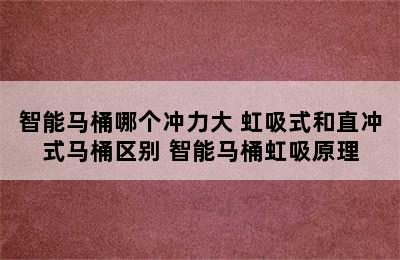 智能马桶哪个冲力大 虹吸式和直冲式马桶区别 智能马桶虹吸原理